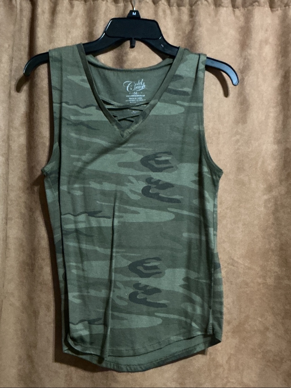 Cold Crush Olive Green Camo V-Neck Tank